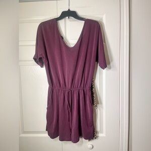 First Love By Lovelyn‎ Burgundy Maroon Cheetah Print Romper